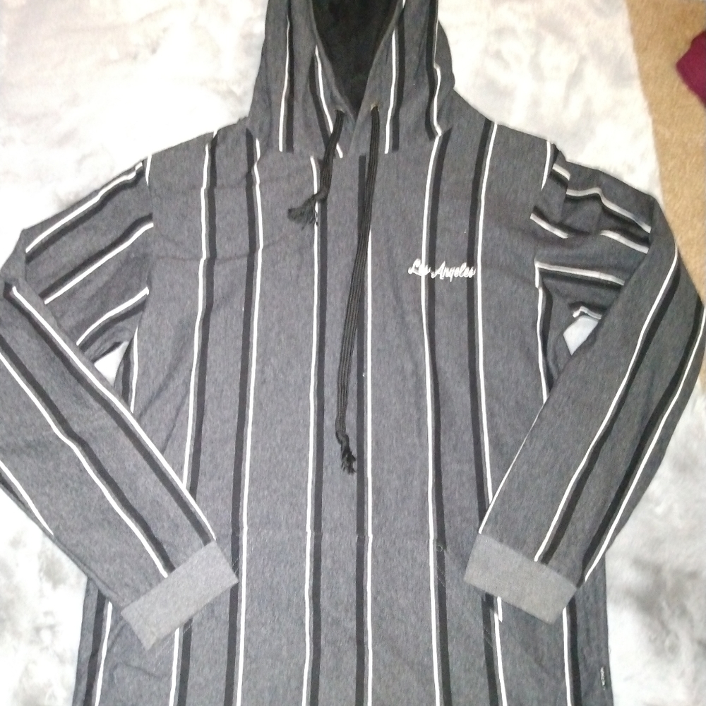 Dark Gray Pin Striped Hoody